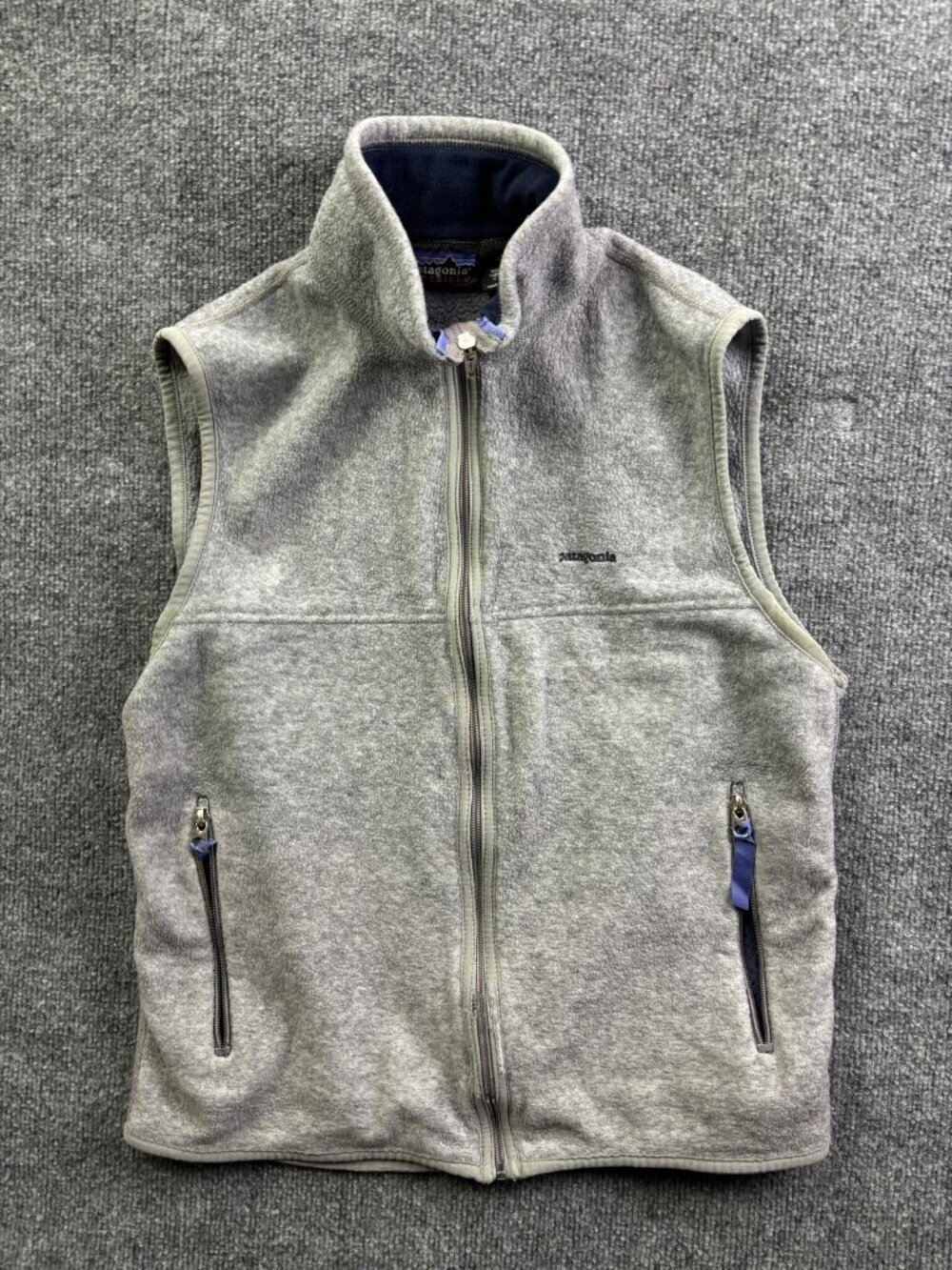 Vintage Patagonia Synchilla Vest Mens Medium Gray Fleece Full Zip USA Outdoor‎